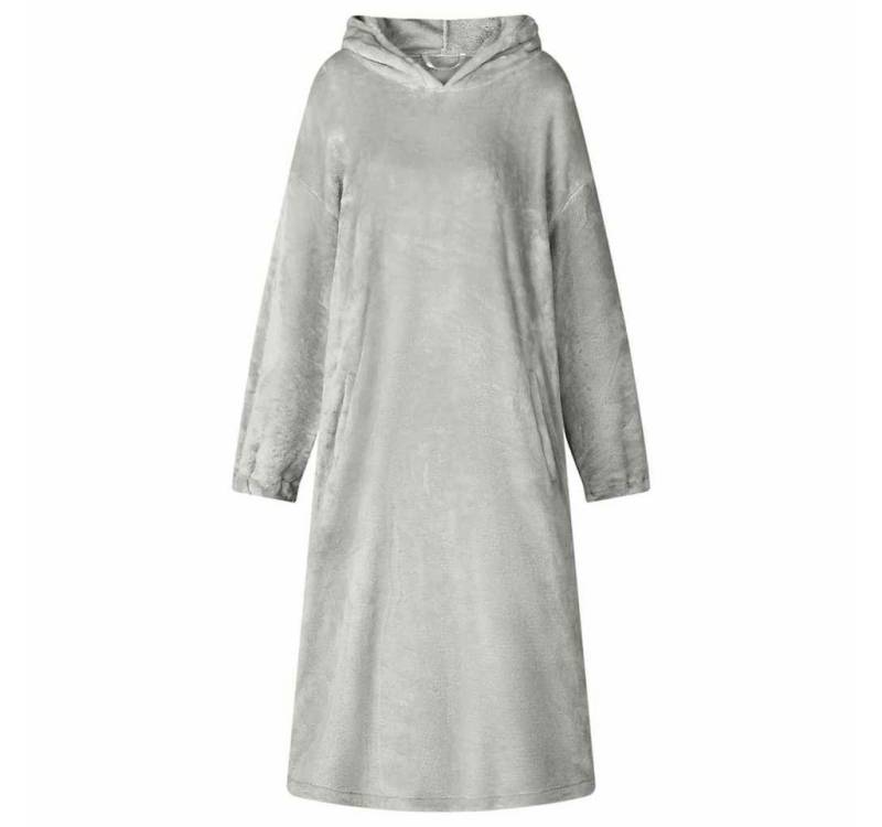 vidaXL Damenbademantel Decken-Hoodie Grau M Flanell, 100% Baumwolle von vidaXL