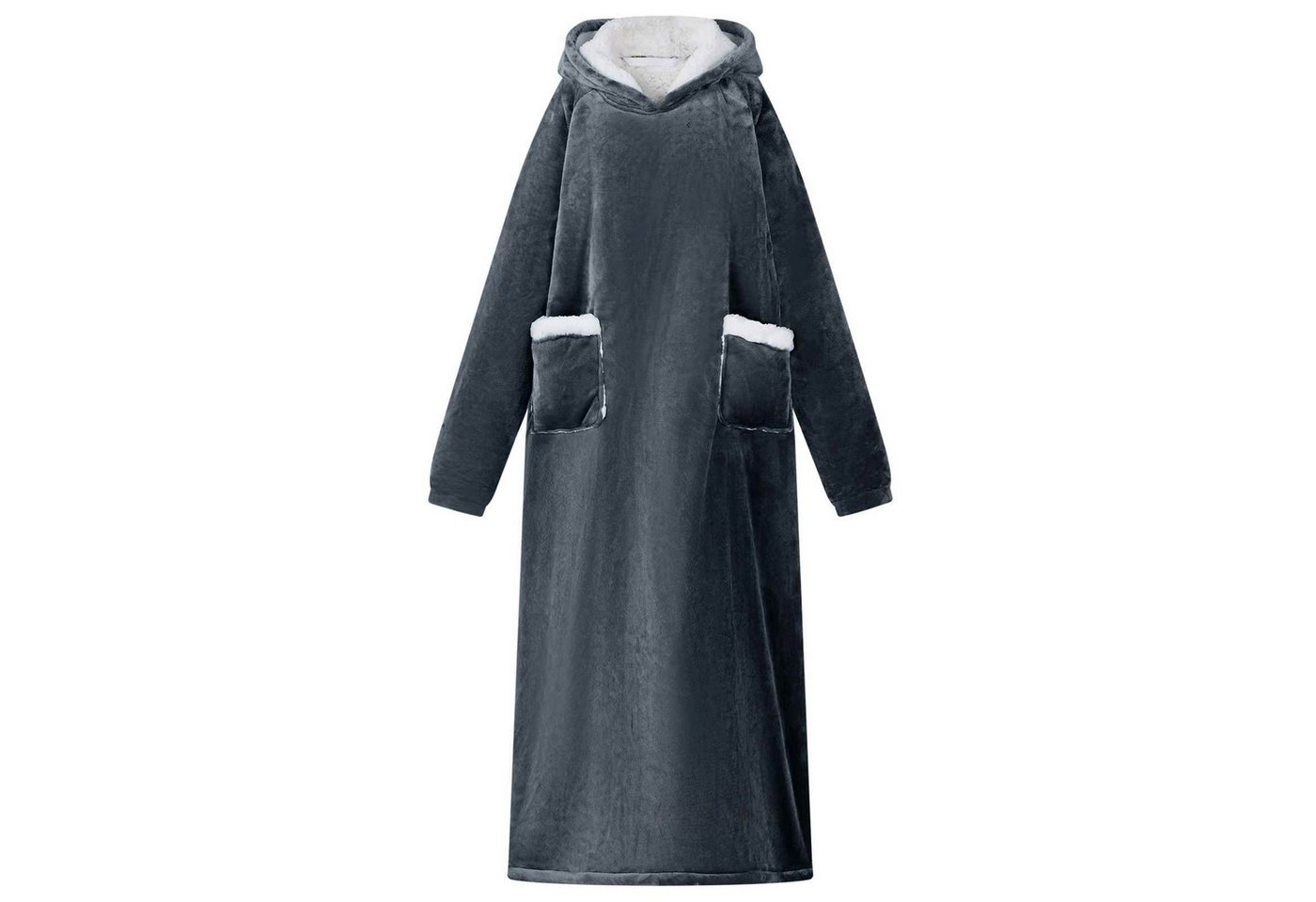 vidaXL Damenbademantel Decken-Hoodie Marineblau xl Fleece und Flanell, 100% Baumwolle von vidaXL