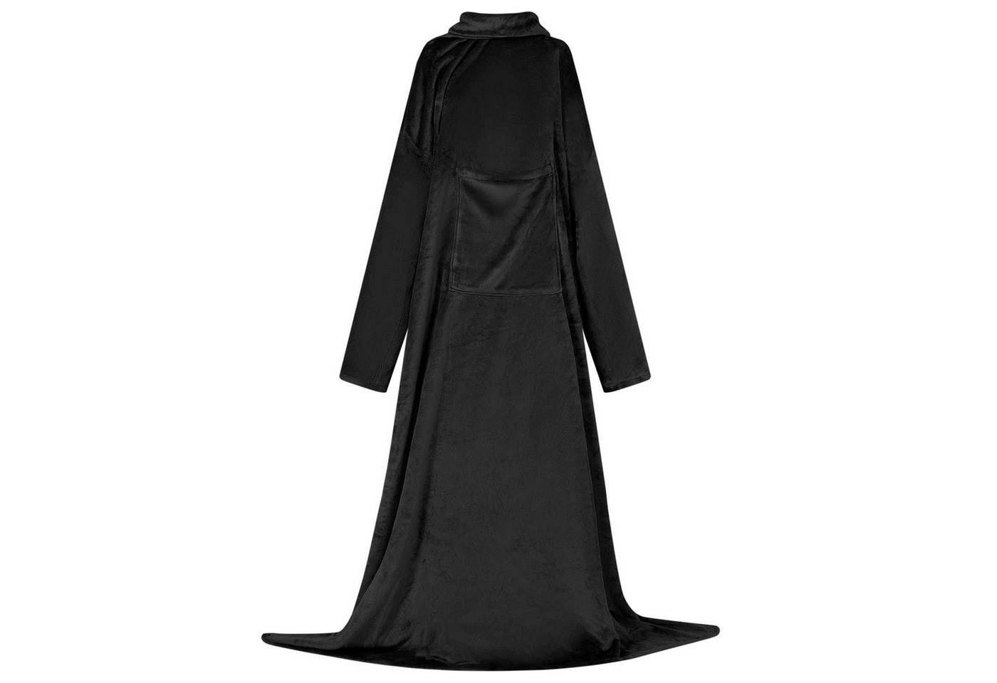 vidaXL Damenbademantel Decken-Hoodie Schwarz Flanell, 100% Baumwolle von vidaXL