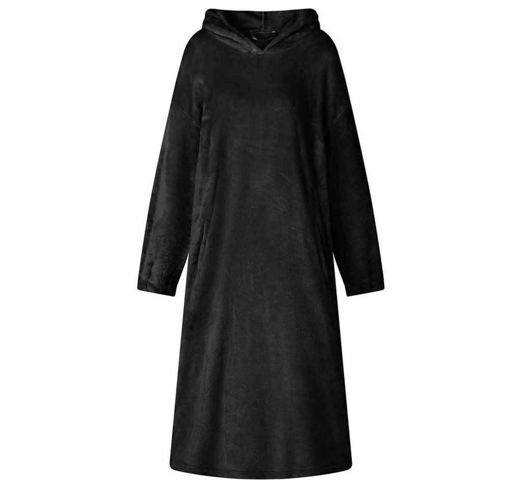 vidaXL Damenbademantel Decken-Hoodie Schwarz S Flanell, 100% Baumwolle von vidaXL