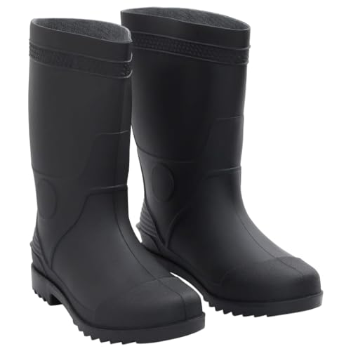 vidaXL Gummistiefel, Regenstiefel Rutschfest, Anglerstiefel Wasserdicht, Arbeitsstiefel Gartenstiefel Halbschaft Stiefel, Schwarz Größe 41 PVC von vidaXL