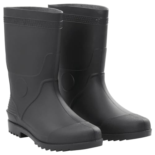 vidaXL Gummistiefel, Regenstiefel Rutschfest, Anglerstiefel Wasserdicht, Arbeitsstiefel Gartenstiefel Halbschaft Stiefel, Schwarz Größe 46 PVC von vidaXL