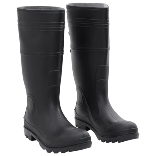 vidaXL Gummistiefel, Regenstiefel rutschfest, Anglerstiefel Wasserdicht, Arbeitsstiefel Gartenstiefel Halbschaft Stiefel, Schwarz Größe 40 PVC von vidaXL