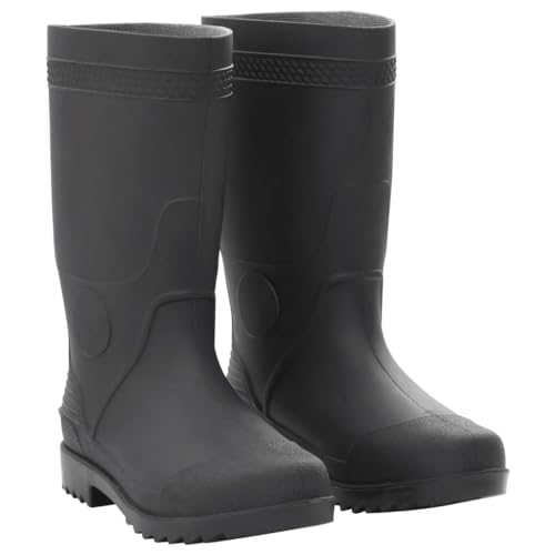 vidaXL Gummistiefel, Regenstiefel rutschfest, Anglerstiefel Wasserdicht, Arbeitsstiefel Gartenstiefel Halbschaft Stiefel, Schwarz Größe 45 PVC von vidaXL