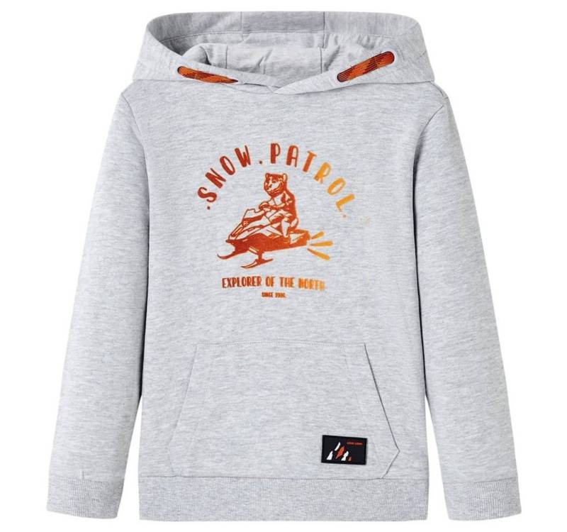 vidaXL Kapuzenpullover Kinder-Kapuzenpullover Grau Melange und Orange 140 von vidaXL