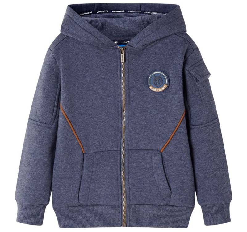 vidaXL Kapuzenpullover Kinder-Kapuzenpullover mit Reißverschluss Dunkelblau Melange 104 von vidaXL