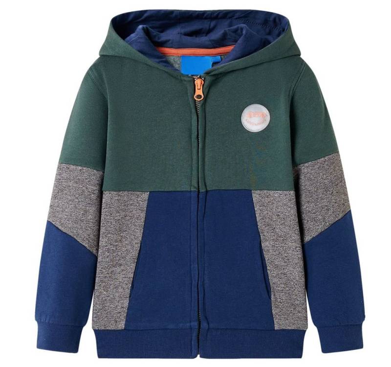vidaXL Kapuzenpullover Kinder-Kapuzenpullover mit Reißverschluss Dunkelgrün 92 von vidaXL