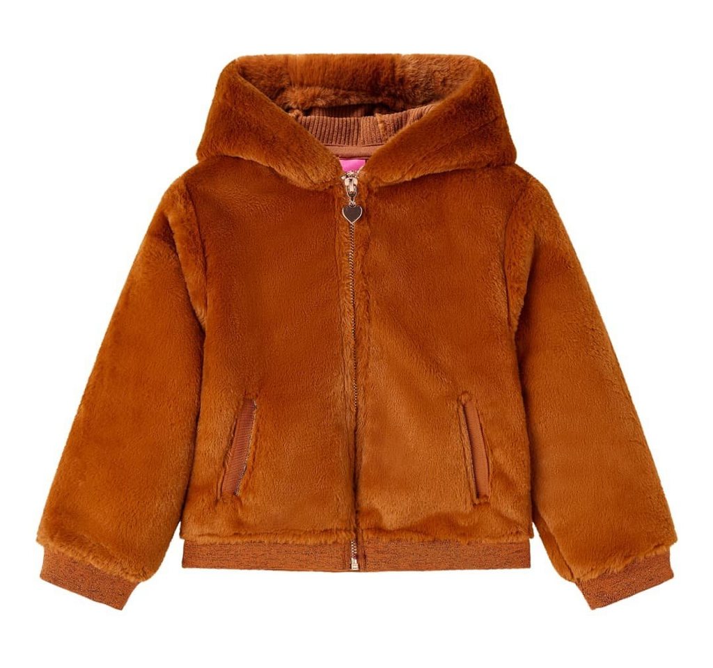 vidaXL Kapuzentop Kinder-Kapuzenjacke Kunstpelz Cognac 92 von vidaXL