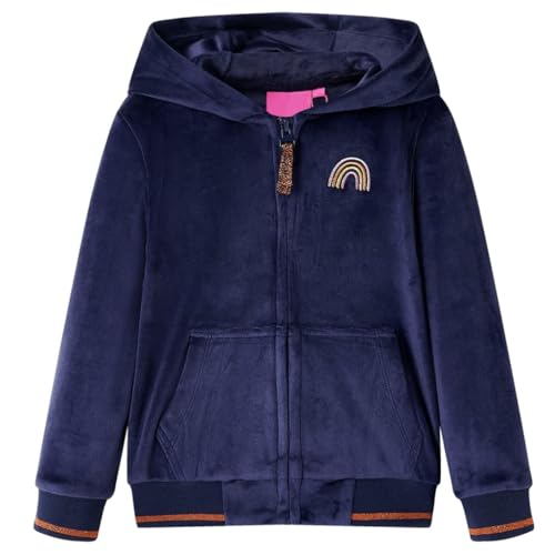 vidaXL Kinder Kapuzenjacke mit Regenbogen Kinderjacke Sweatjacke Jacke Marineblau 116 von vidaXL