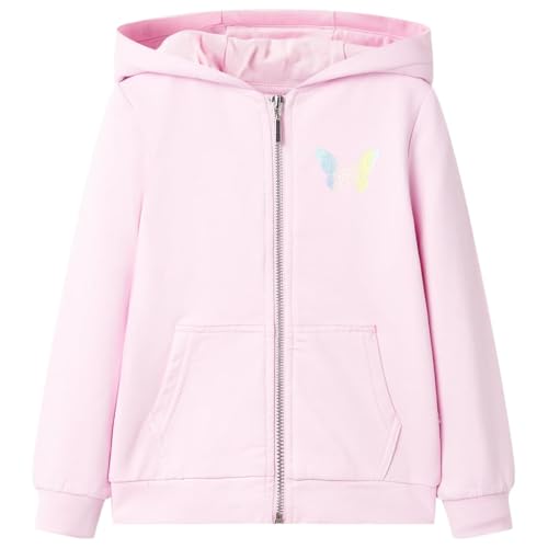 vidaXL Kinder Kapuzenpullover Hoodie Sweatshirt Sweatjacke Langarm Mädchen Hellrosa 104 von vidaXL
