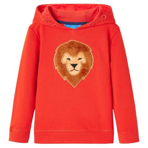 vidaXL Kinder Kapuzenpullover Pullover Hoodie Sweatshirt Langarm für Jungen Rot 140 von vidaXL