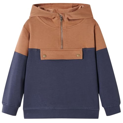 vidaXL Kinder Kapuzenpullover mit Halbem Reißverschluss Hoodie Pullover Sweatshirt 128 von vidaXL