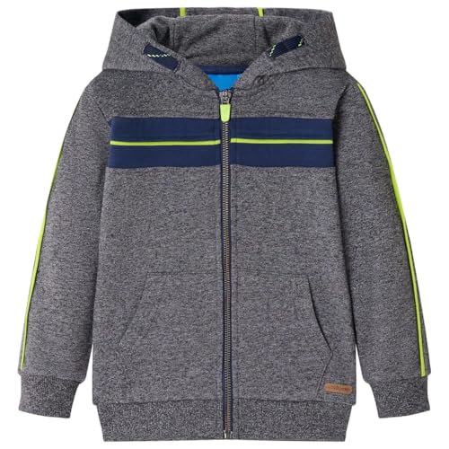 vidaXL Kinder Kapuzenpullover mit Reißverschluss Pullover Sweatshirt Grau Melange 116 von vidaXL