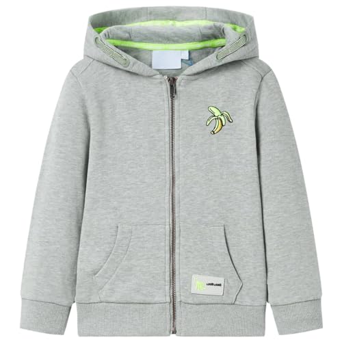 vidaXL Kinder Kapuzenpullover mit Reißverschluss Sweatjacke Helles Khaki Melange 104 von vidaXL