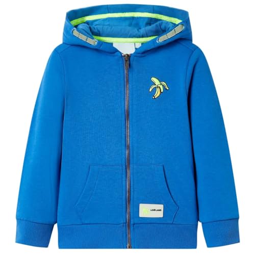 vidaXL Kinder Kapuzenpullover mit Reißverschluss Sweatjacke Kapuzenjacke Blau 104 von vidaXL