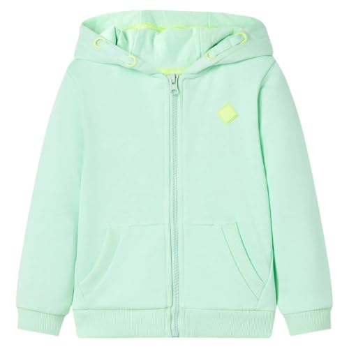 vidaXL Kinder Kapuzenpullover mit Reißverschluss Sweatjacke Kapuzenjacke Hellgrün 116 von vidaXL