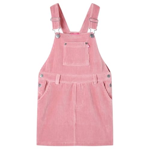 vidaXL Kinder-Latzkleid Cordkleid Kleid Kinderkleid Mädchen Kordkleid Cord Hellrosa 92 von vidaXL