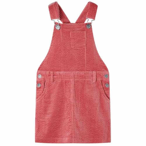 vidaXL Kinder-Latzkleid Cordkleid Kleid Kinderkleid Mädchen Kordkleid Cord Rosa 104 von vidaXL