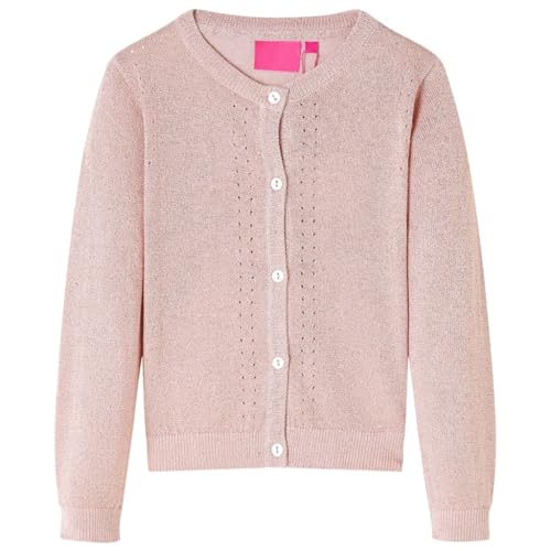 vidaXL Kinder Strickjacke Lange Ärmel Pullover Pulli Jacke Kinderjacke Zartrosa 104 von vidaXL
