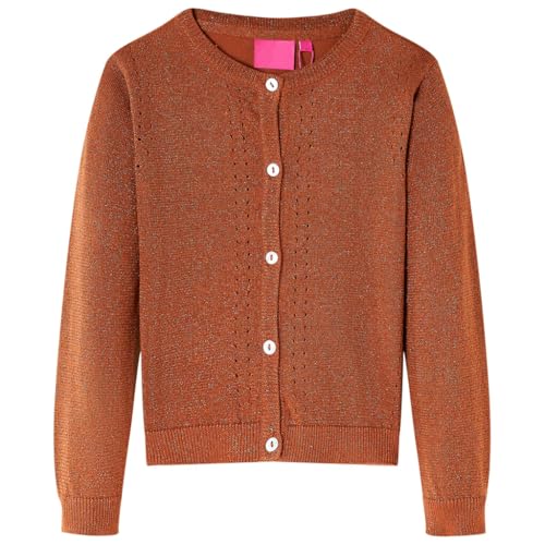 vidaXL Kinder Strickjacke Lange Ärmel Pullover Sweatshirt Jacke Kinderjacke Cognac 92 von vidaXL