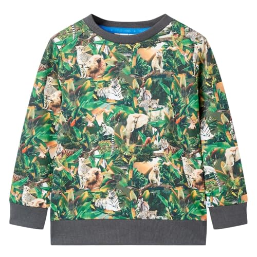 vidaXL Kinder Sweatshirt Kinderpullover Kinderpulli mit Rundhalsausschnitt Dschungel von vidaXL