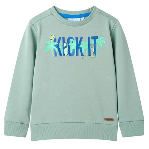 vidaXL Kinder Sweatshirt Pullover Pulli Langarm Rundhalsausschnitt Helles Khaki 140 von vidaXL