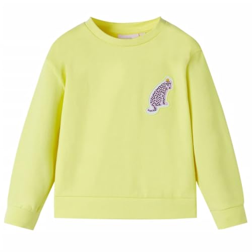 vidaXL Kinder Sweatshirt Pullover Pulli Langarm Rundhalsausschnitt Mädchen Gelb 128 von vidaXL