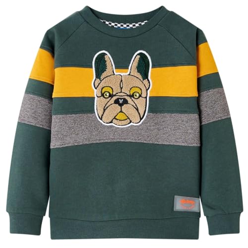 vidaXL Kinder Sweatshirt Pullover Pulli Raglanärmel Rundhalsausschnitt Dunkelgrün 104 von vidaXL