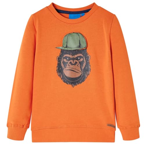 vidaXL Kinder-Sweatshirt mit Gorilla Langarmshirt Pullover Pulli Dunkelorange 104 von vidaXL
