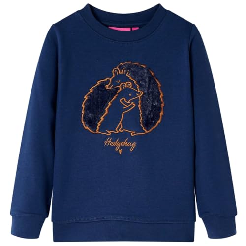 vidaXL Kinder Sweatshirt mit Umarmenden Igeln Langarmshirt Pullover Marineblau 140 von vidaXL