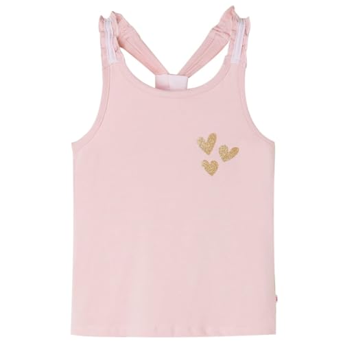 vidaXL Kinder Tank Top Glitzer-Herz Mädchen Unterwäsche Unterhemd Ärmellos Hellrosa 128 von vidaXL