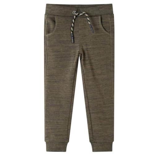 vidaXL Kinder Trainingshose Jogginghose Fitnesshose Sporthose Dunkles Khaki Melange 128 von vidaXL