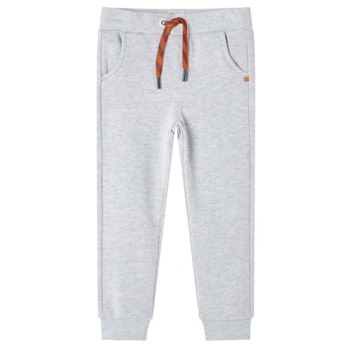vidaXL Kinder Trainingshose Jogginghose Fitnesshose Sporthose Hose Grau Melange 104 von vidaXL