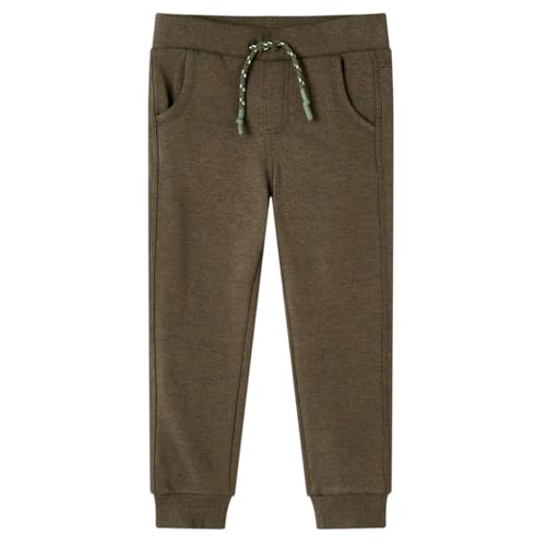 vidaXL Kinder Trainingshose Jogginghose Fitnesshose Sporthose Hose Khaki Melange 128 von vidaXL