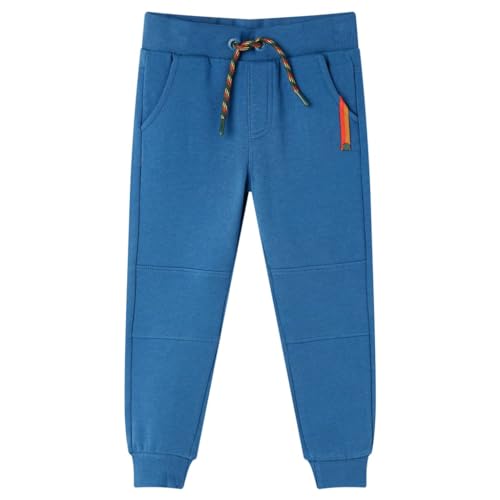 vidaXL Kinder Trainingshose Kordelzug Jogginghose Sporthose Hose Kinderhose Blau 128 von vidaXL