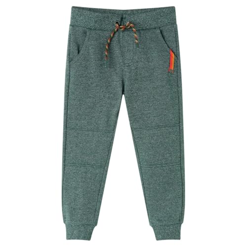 vidaXL Kinder Trainingshose Kordelzug Jogginghose Sporthose Kinderhose Dunkelgrün 92 von vidaXL