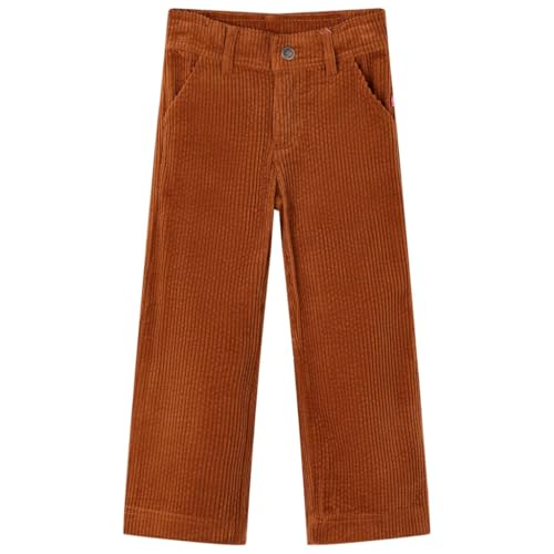 vidaXL Kinderhose Cord Cordhose Hose Kinder Thermohose Kordhose Winterhose Cognac 104 von vidaXL