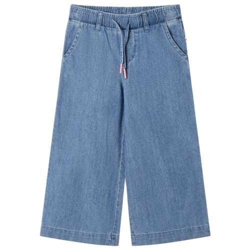 vidaXL Kinderhose Kinder Hose Weite Freizeithose Baumwolle Sporthose Jeansblau 140 von vidaXL