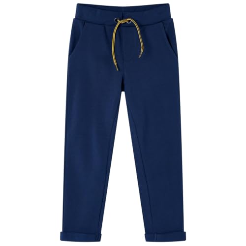 vidaXL Kinderhose mit Kordelzug Kinder Hose Freizeithose Sporthose Marineblau 140 von vidaXL