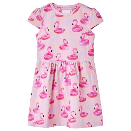 vidaXL Kinderkleid mit Flamingo-Schwimmringen Kinder Kleid Mädchen Kleider Hellrosa 92 von vidaXL