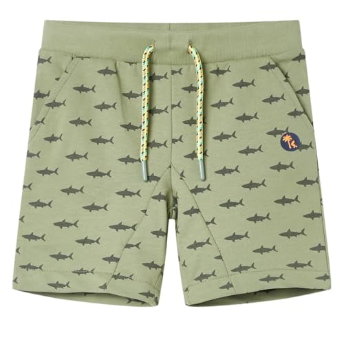 vidaXL Kindershorts mit Kordelzug Shorts Kinder Kurze Hose Sporthose Helles Khaki 140 von vidaXL