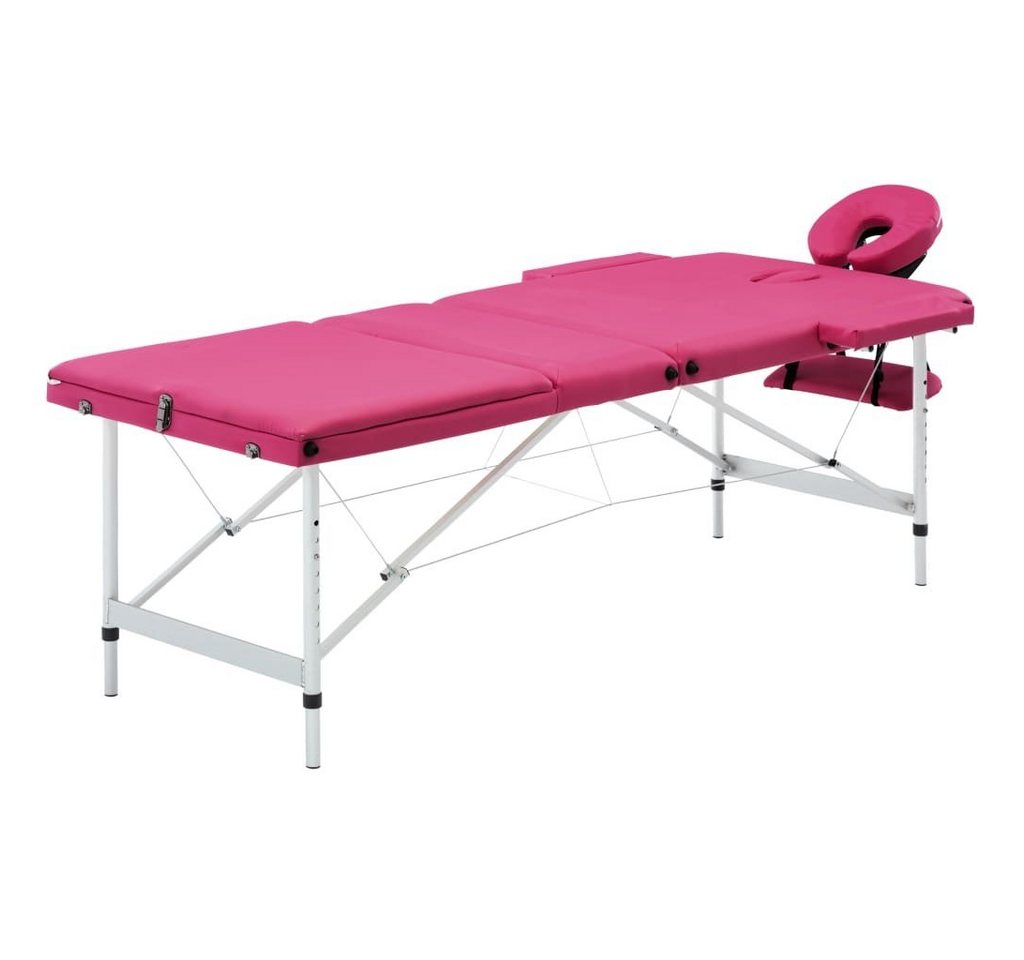 vidaXL Massageliege Massageliege Klappbar 3-Zonen mit Aluminiumgestell Rosa von vidaXL