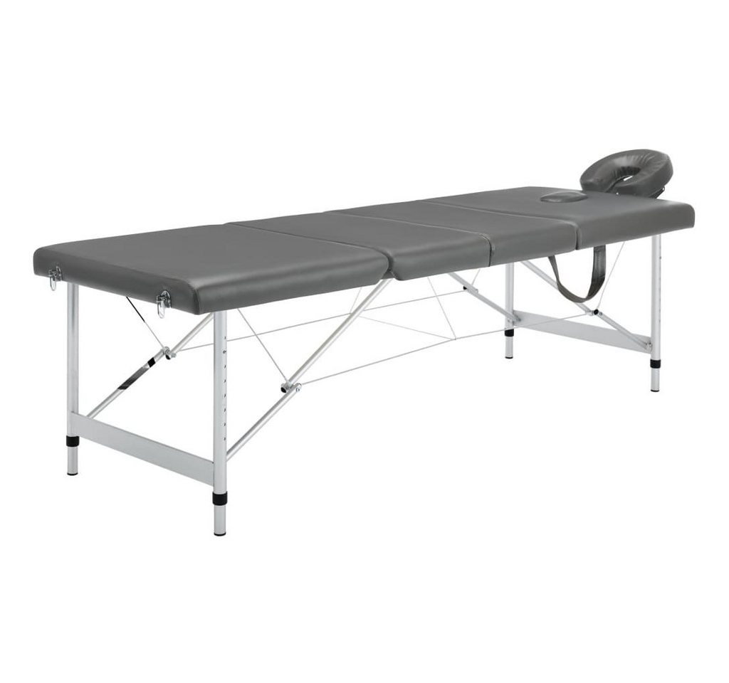 vidaXL Massageliege Massagetisch mit 4 Zonen Aluminiumrahmen Anthrazit 186×68 cm von vidaXL