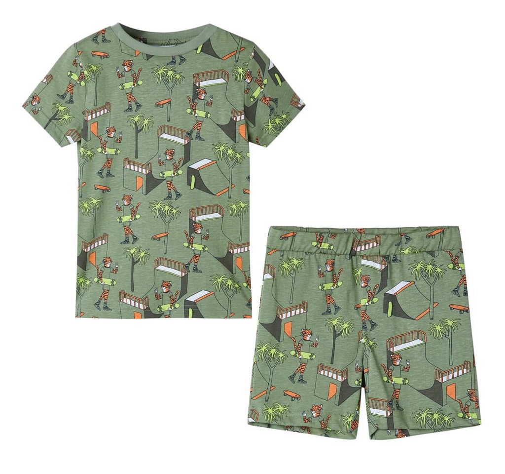 vidaXL Pyjama Kinderpyjama mit Kurzen Ärmeln Hellkhaki 104 von vidaXL