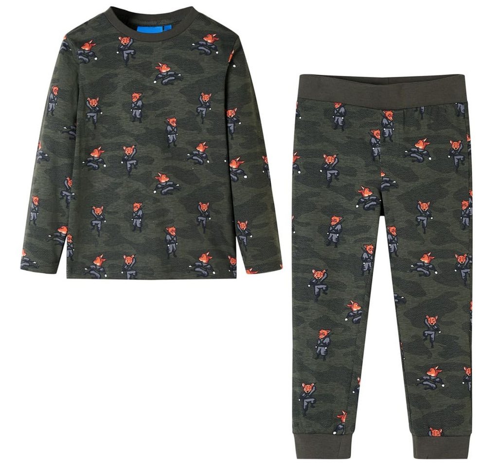 vidaXL Pyjama Kinderpyjama mit Langen Ärmeln Khaki 128 von vidaXL