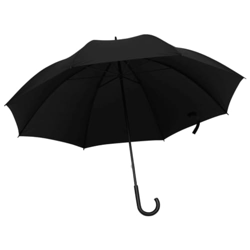 vidaXL Regenschirm Metallstangen Tragbar Stockschirm Golfschirm Partnerschirm Automatik Schirm Wanderschirm Schwarz 130cm Stoff Metall von vidaXL