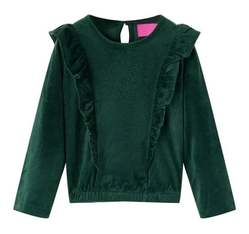 vidaXL Rüschenbluse Kinderbluse mit Rüschen Dunkelgrün 116 von vidaXL