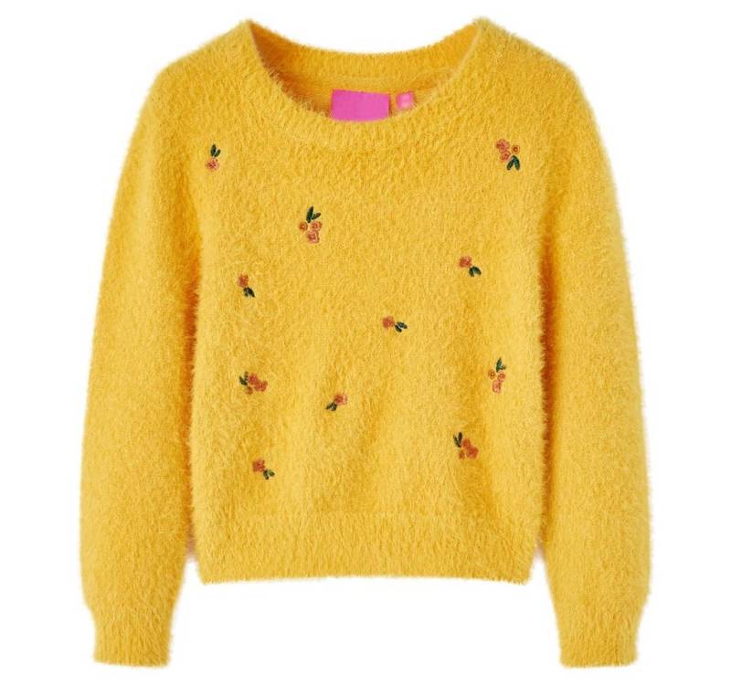 vidaXL Rundhalspullover Kinderpullover Gestrickt Ocker 92 von vidaXL