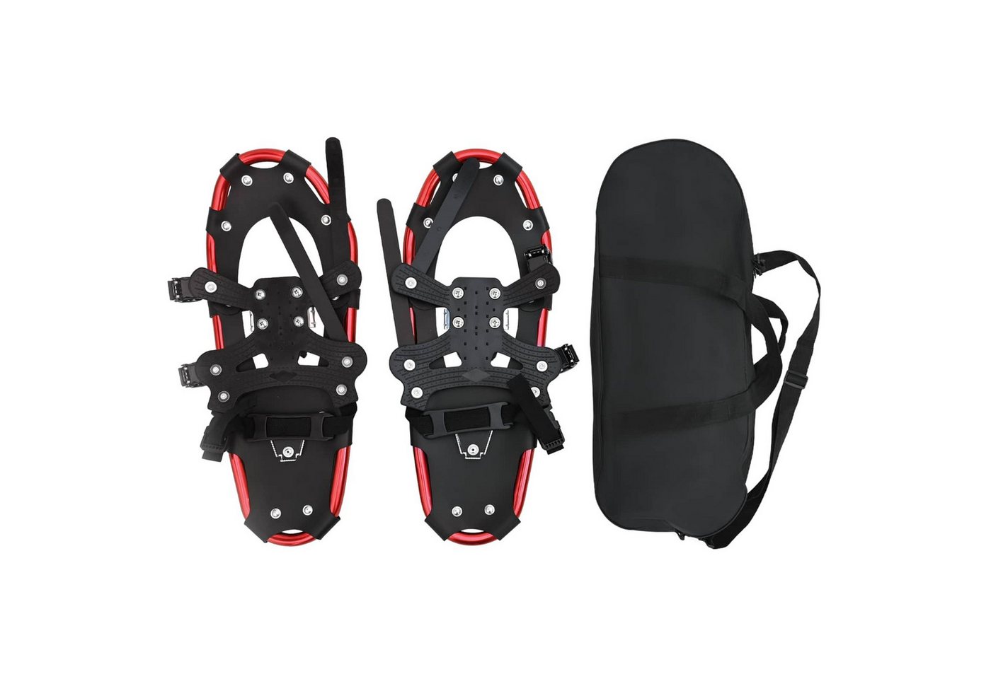 vidaXL Schneeschuhe 3 in 1 Schneeschuhe Rot und Schwarz 21 Zoll Aluminium und HDPE (1-tlg) von vidaXL