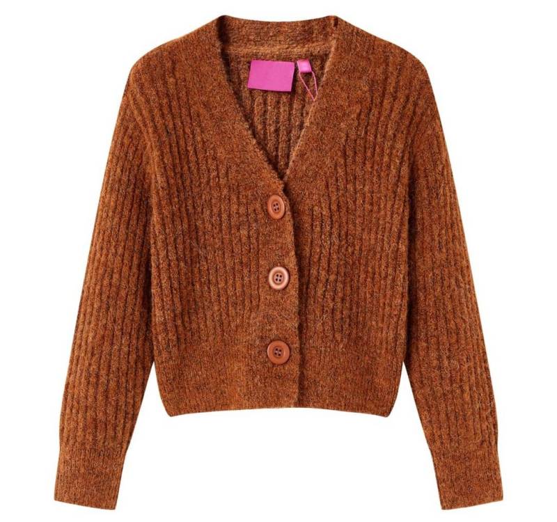vidaXL Strickjacke Kinder-Strickjacke Cognac 92 von vidaXL